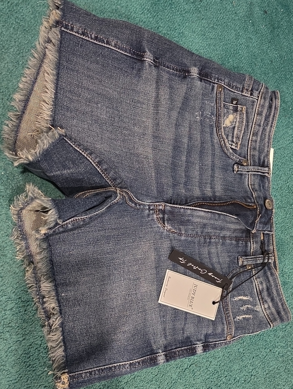 Judy Blue Distressed Dark Blue Denim Cutoff Shorts